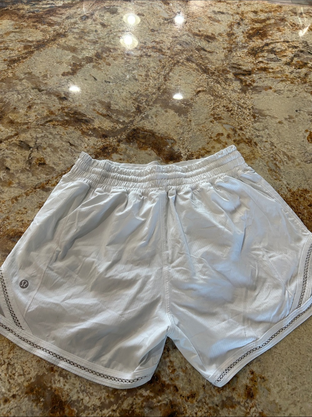 lululemon athletica White lace design Lightweight Athletic Shorts